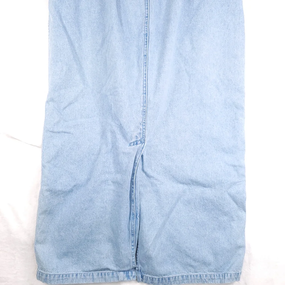 Christopher & Banks 100% Cotton Jean Skirt Button Front 10